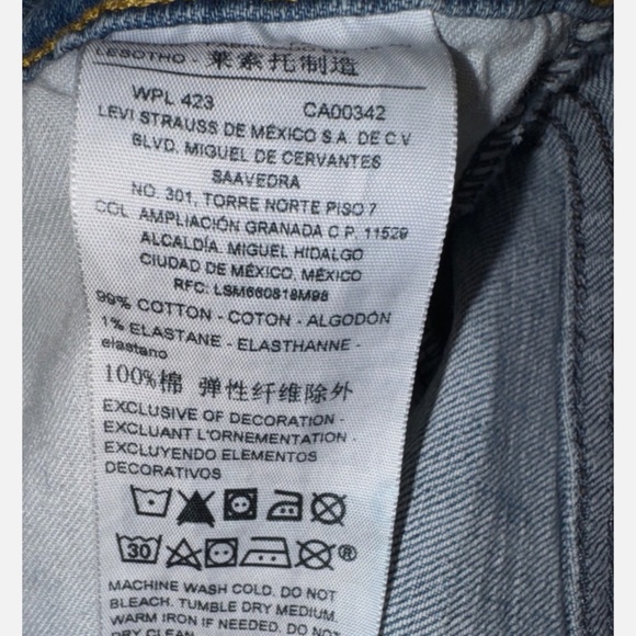 Signature Gold Levi Strauss Straight Leg Mens Blue Denim Jeans W32xL34 - Picture 6 of 7